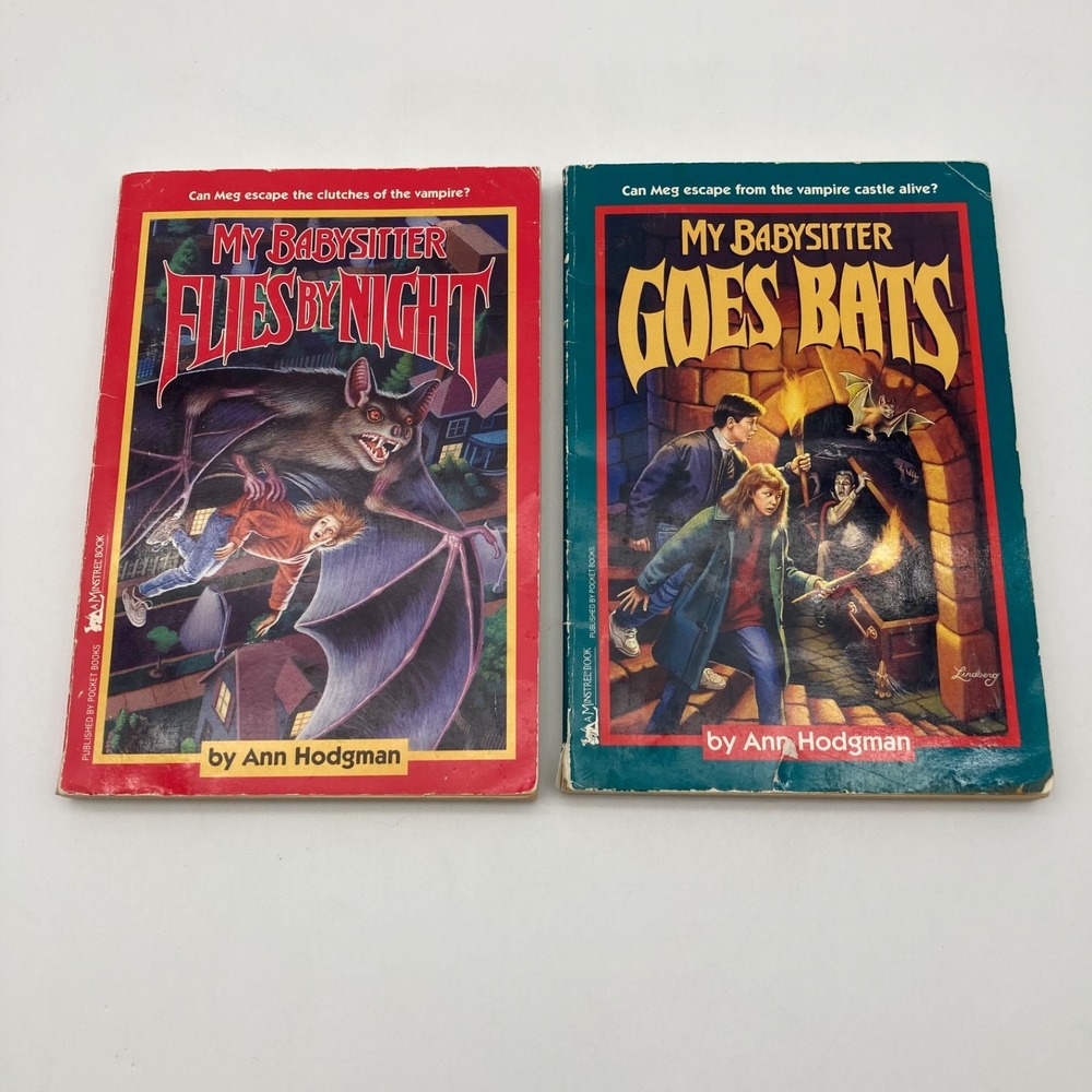Vintage Ann Hodgman My Babysitter Series 2 Book Lot Flies By Night Goes Bats